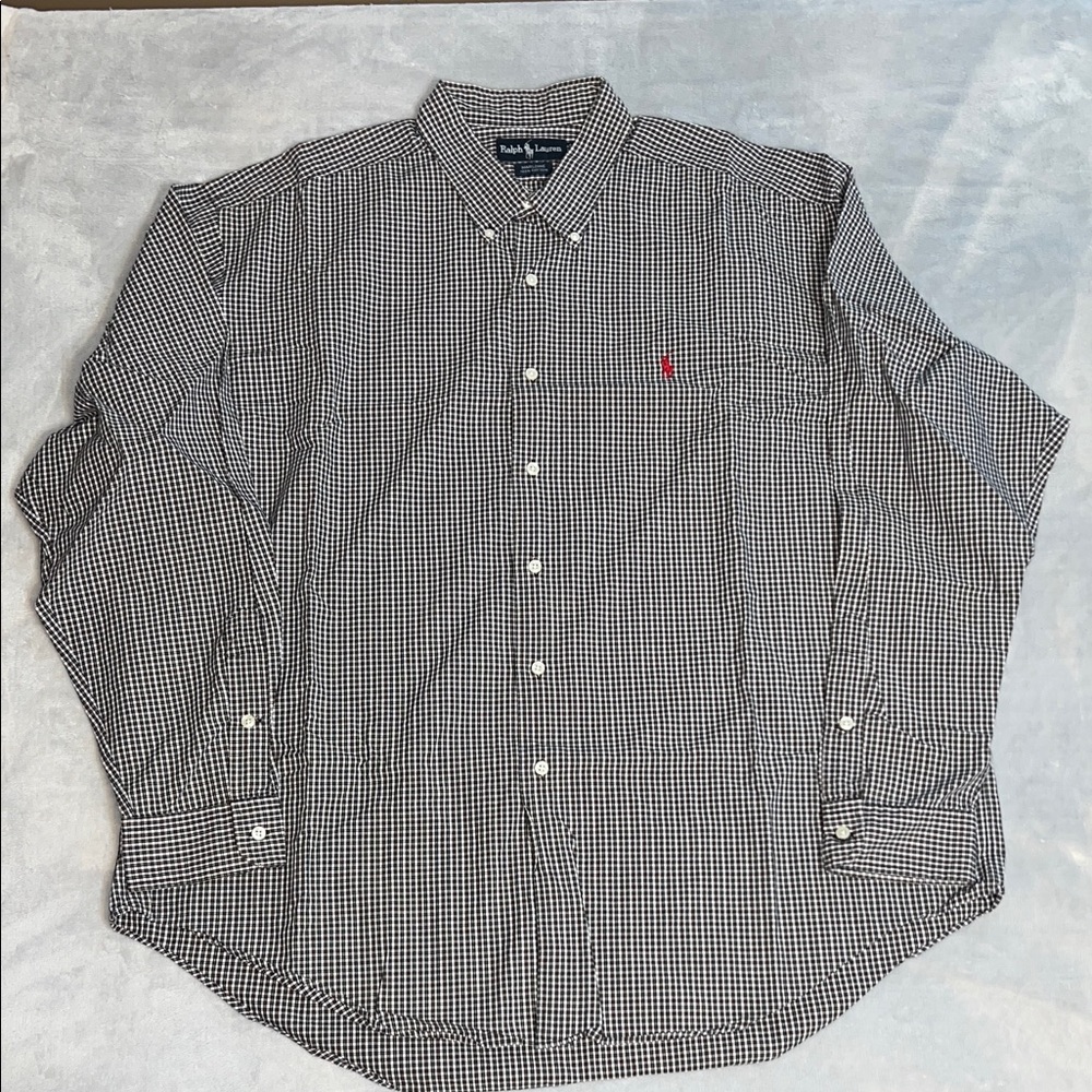 Polo Ralph Lauren Black and White Plaid Long-sleeved Button up Shirt
